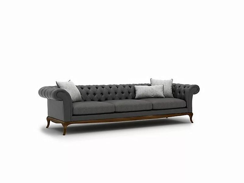 JVmoebel 4-Sitzer Wohnzimmer Sofa Viersitzer Grau Einrichtung Designer Pols günstig online kaufen