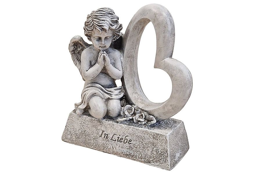 Logbuch-Verlag Dekofigur Grabengel mit Herz und Rosen, In Liebe, grau 18x8x günstig online kaufen