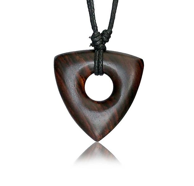 viva-adorno Kette mit Anhänger Halskette Holzanhänger geschnitzt Plektrum D günstig online kaufen