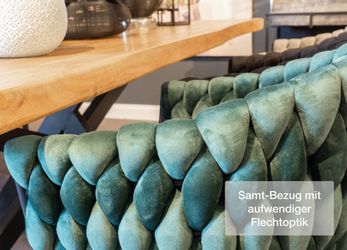 LC Home Esszimmerstuhl »Remy« Flechtoptik Samt günstig online kaufen