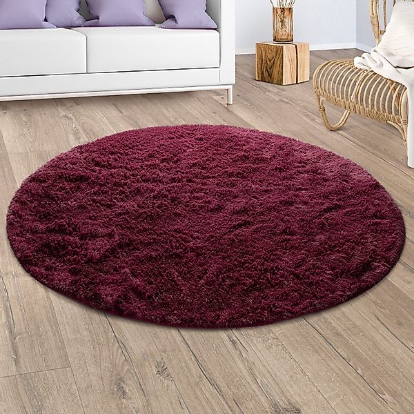 Paco Home Hochflor-Teppich Silky 591, rund, günstig online kaufen
