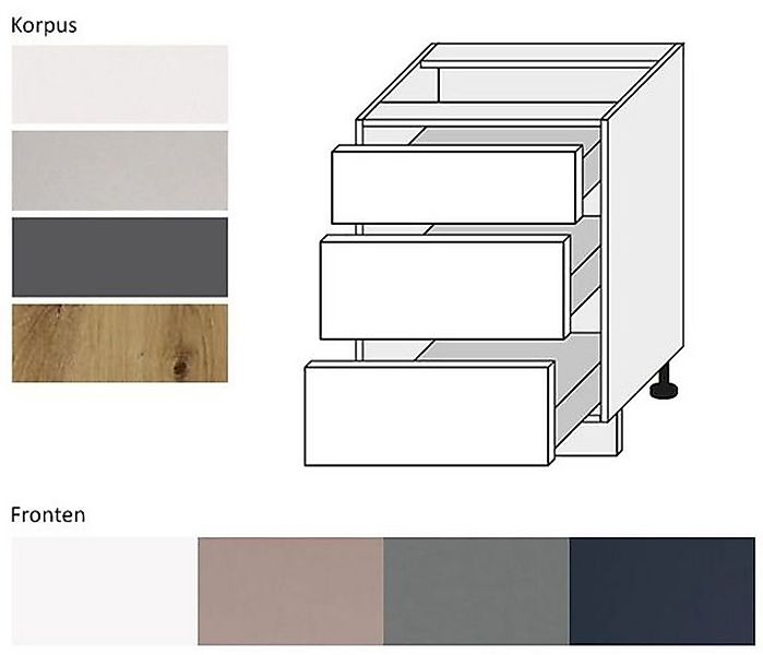 Feldmann-Wohnen Unterschrank Bonn B/T/H: 60 cm / 50 cm / 82 cm günstig online kaufen
