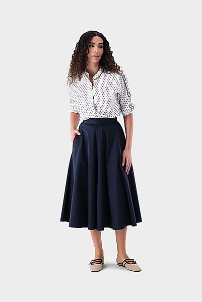 Stehkragen-Bluse aus Bauwoll-Plumetis günstig online kaufen