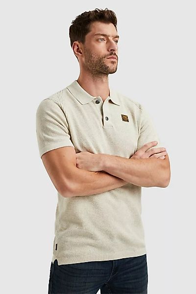 PME Legend Knitted Poloshirt Ecru - Größe 3XL günstig online kaufen
