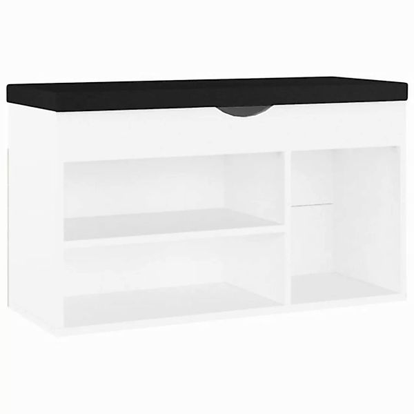 furnicato Schuhschrank Schuhbank mit Kissen Weiß 80x30x47 cm Holzwerkstoff günstig online kaufen