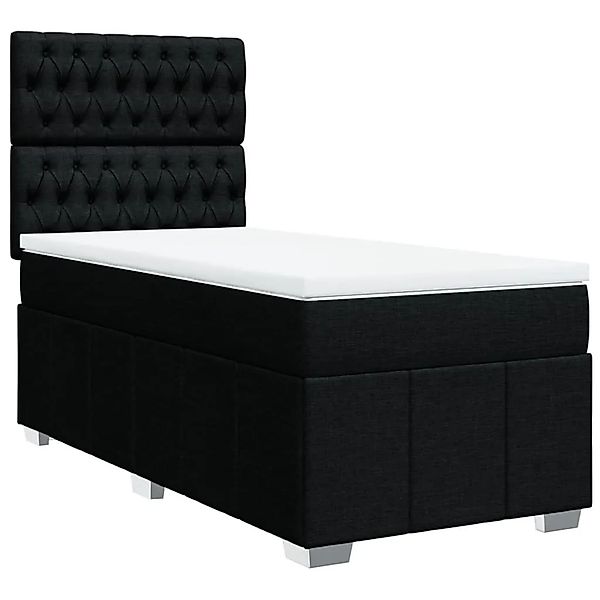 vidaXL Boxspringbett mit Matratze Schwarz 90x190 cm Stoff 3293832 günstig online kaufen