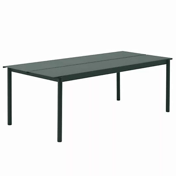 rechteckiger Tisch Linear metall grün / Stahl - 220 x 90 cm - Muuto - Grün günstig online kaufen