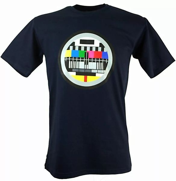 Guru-Shop T-Shirt Fun Retro Art T-Shirt `Testbild` - dunkelblau alternative günstig online kaufen