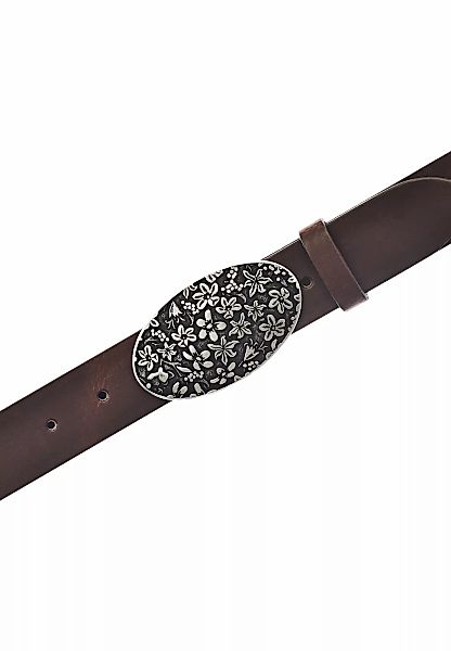 MUSTANG Koppelgürtel, Florale Koppelschließe in mattem Silber, 3,5 cm günstig online kaufen