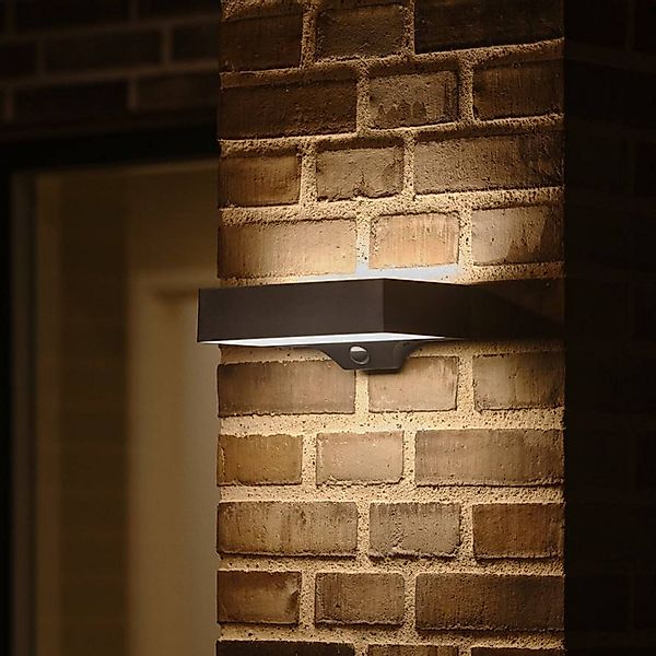 LED-Solar-Außenwandleuchte Monay Square, schwarz, IP44 günstig online kaufen