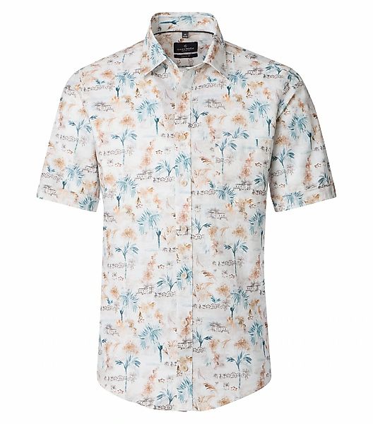 CASAMODA Kurzarmhemd "CASAMODA Leinenhemd Kurzarm Print" günstig online kaufen