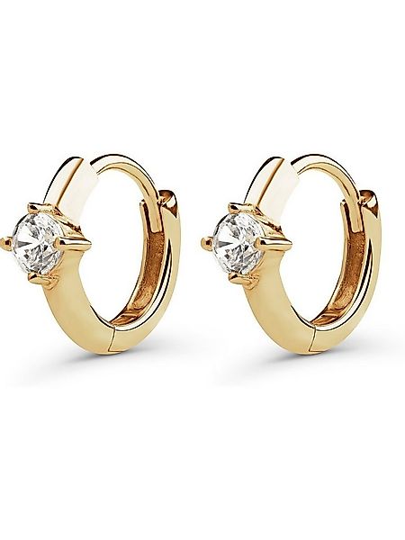 FAVS Paar Creolen FAVS Damen-Creolen 375er Gelbgold 2 Zirkonia (Paar) günstig online kaufen