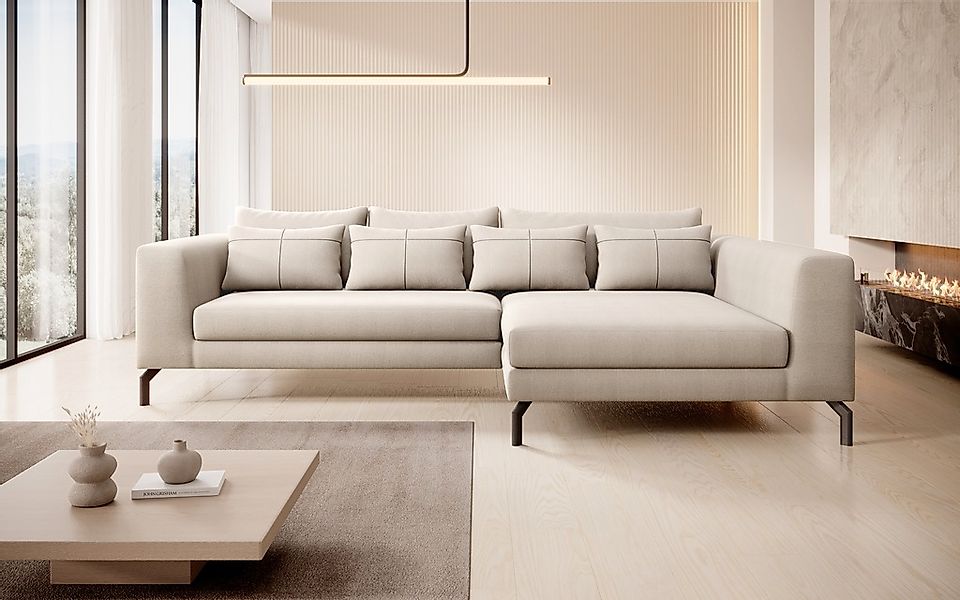INOSIGN Ecksofa »Cross, mit softem Sitz, L-Form, wendbare Zierkissen, Breit günstig online kaufen