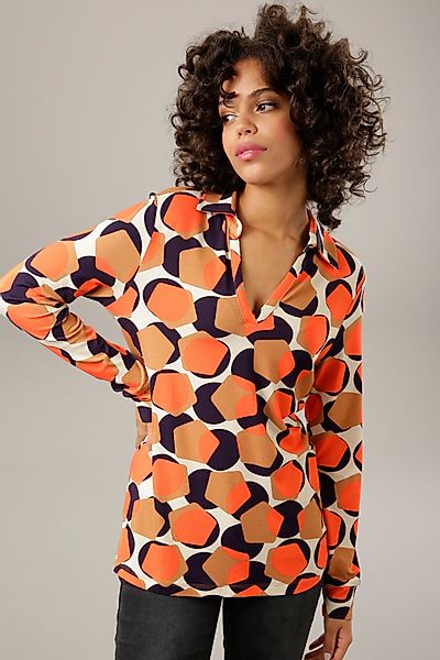 Aniston CASUAL Shirtbluse mit trendigem Retro-Muster günstig online kaufen