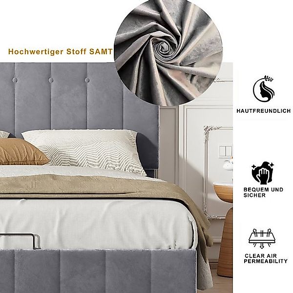 STILVORA Polsterbett 140×200 Bettgestell mit Matratze,verstellbares bett mi günstig online kaufen