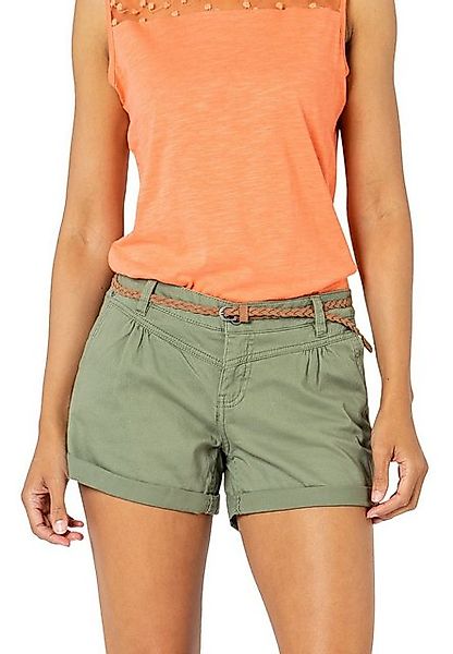 SUBLEVEL Chinoshorts Damen Stretch-Shorts mit Flechtgürtel Sommerhose, Berm günstig online kaufen