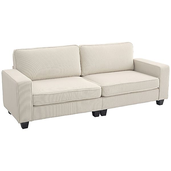 HOMCOM 3-Sitzer Couch mit Armlehnen, Rückenkissen, günstig online kaufen