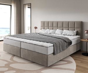 DELIFE Boxspringbett Dream-Fine, Mikrofaser Beige 200x200 günstig online kaufen
