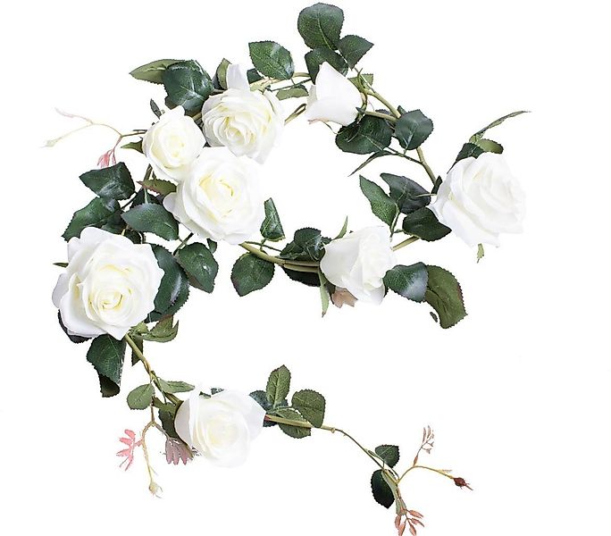 Kunstblume Rosengirlande Dijon Rose, Botanic-Haus, Höhe günstig online kaufen