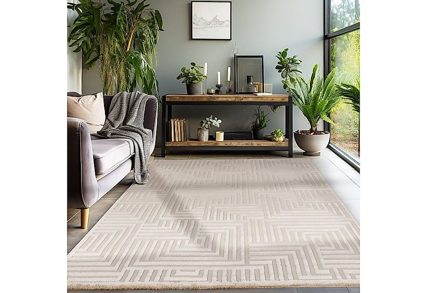 SIMPEX24 Designteppich Geometrisch Design, Läufer, Höhe: 12 mm, Teppich Woh günstig online kaufen