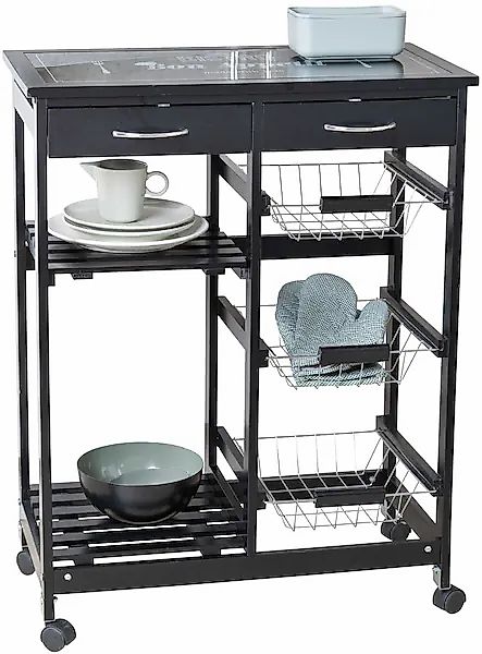 WENKO Servierwagen »Modell Bon Appetit«, Küchenwagen mit 2 Ablagen, 3 Körbe günstig online kaufen
