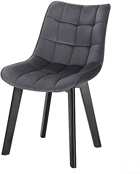 EUGAD Esszimmerstuhl (1 St), Rückenlehne, Weich Samt und schwarze Holzbeine günstig online kaufen