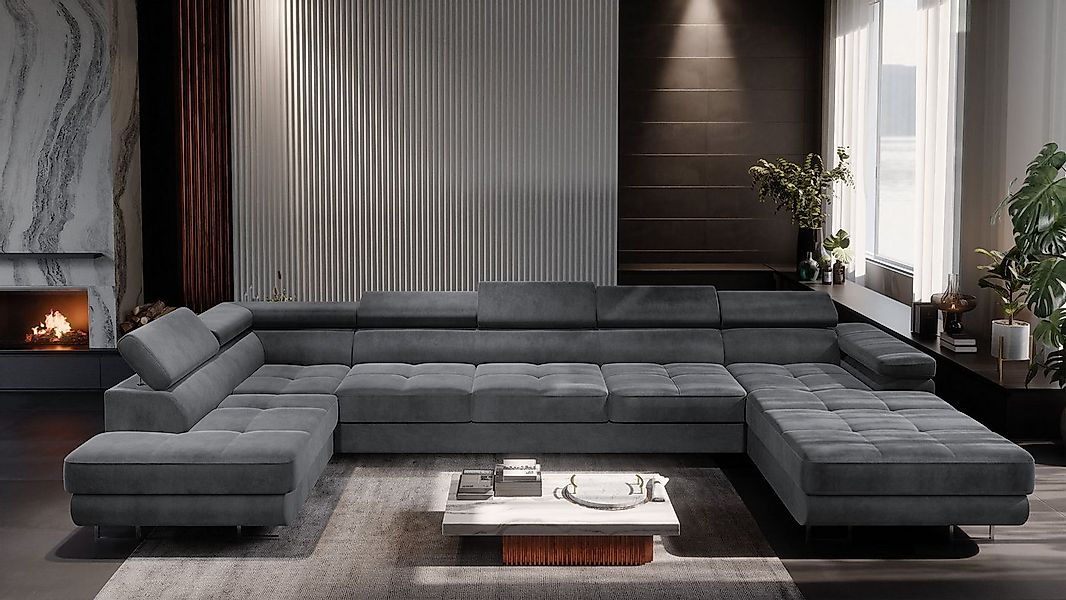 Muffo Ecksofa WILD MAXI U, elegante Metallbeine, verstellbare Kopfstützen, günstig online kaufen