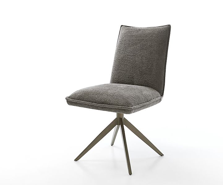 Drehstuhl Lelio-Flex Bouclé Soft Schlamm Kreuzgestell breit Effektfinish Ti günstig online kaufen