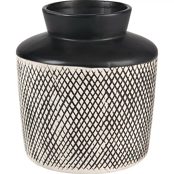 Vase Minimalist Zen Keramik 18,4 cm x Ø 16,5 cm Schwarz günstig online kaufen