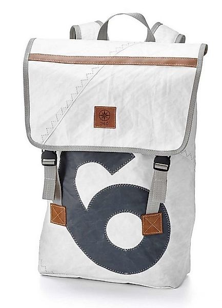 360Grad Rucksack Rucksack Landgang Weiss Grau, recyceltes Segeltuch günstig online kaufen