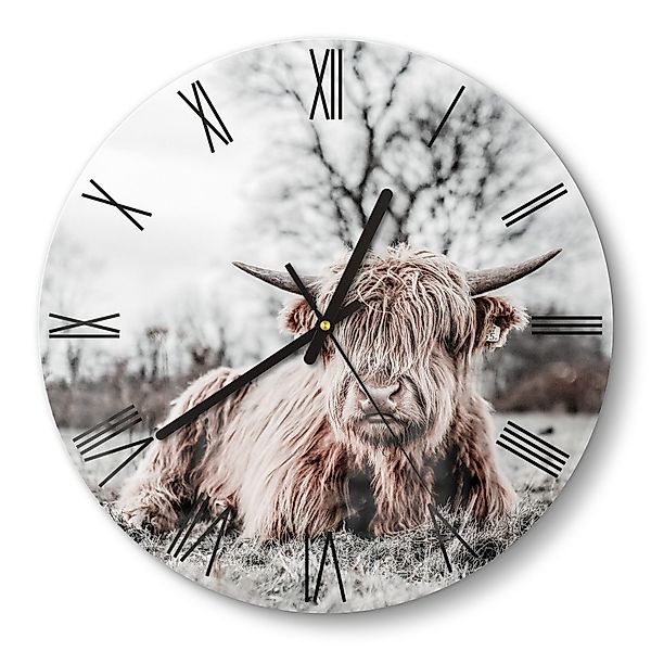 DEQORI Wanduhr 'Ruhendes Hochland' (Glas Glasuhr günstig online kaufen