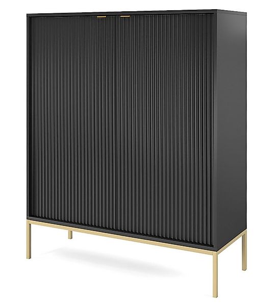 Selsey Highboard VELLORE, 2-türig mit 6 Fächern, goldenem Gestell, 125 cm h günstig online kaufen