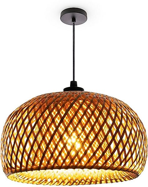 Paco Home Pendelleuchte PESA, ohne Leuchtmittel, Bambus Boho Hängeleuchte R günstig online kaufen