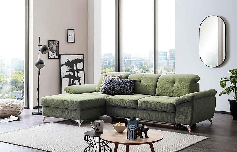 XDREAM Ecksofa Korfu, mit Schlaffunktion, Bettkasten günstig online kaufen