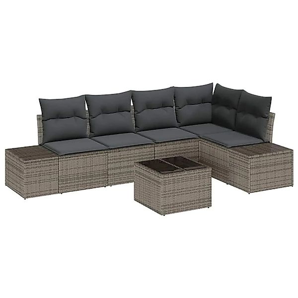 vidaXL Gartensofa-Set mit Speicher Hellgrau Poly-Rattan 3355738 günstig online kaufen