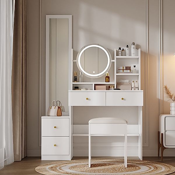 KLAM HOME Schminktisch Make-up Tisch,mit Ganzkörperspiegel günstig online kaufen