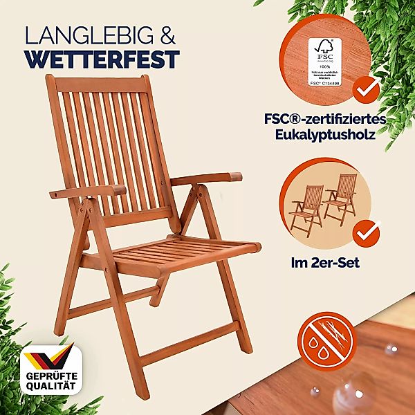Casaria Gartenstuhl Vanamo (2 St), Gartenstuhl günstig online kaufen