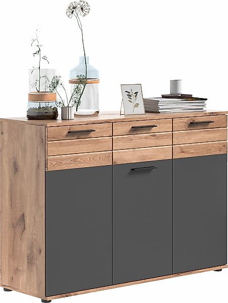 Home affaire Sideboard "Riga, Breite 120cm, 3 Türen, 1 Schubkasten, 5 Einle günstig online kaufen