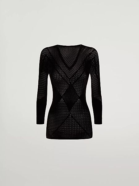 Wolford - Romance Net Top Long Sleeves, Frau, black, Größe: XL günstig online kaufen