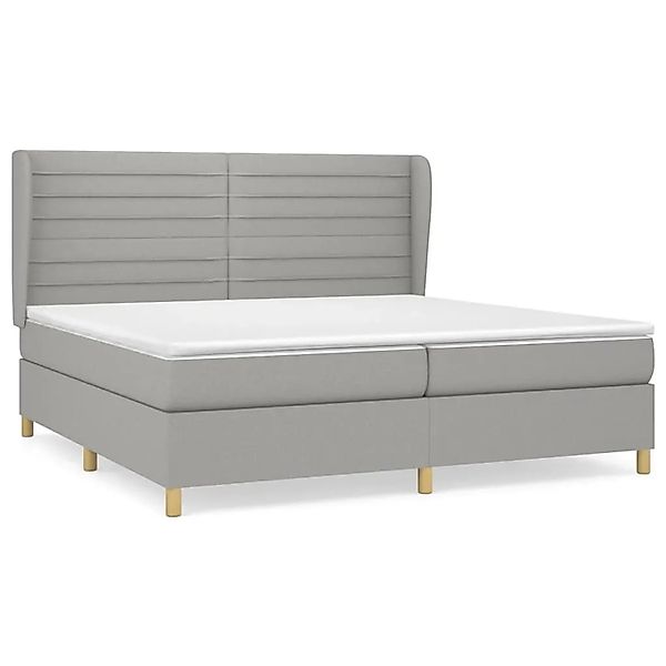 vidaXL Boxspringbett mit Matratze Hellgrau 200x200 cm Stoff1372768 günstig online kaufen