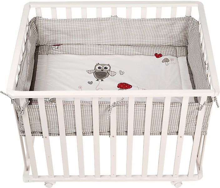 roba Laufgitter "Adam & Eule, weiß, 75x100 cm" bis 15 kg mit Stoffeinlage; günstig online kaufen