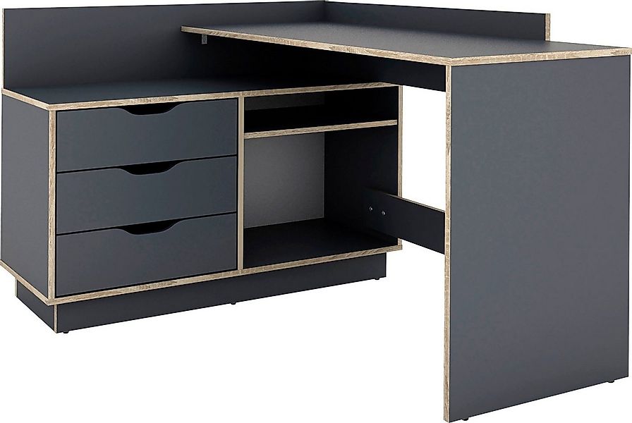 byLIVING Eckschreibtisch Bern, mit viel Stauraum, Breite 129 cm, rechts ode günstig online kaufen
