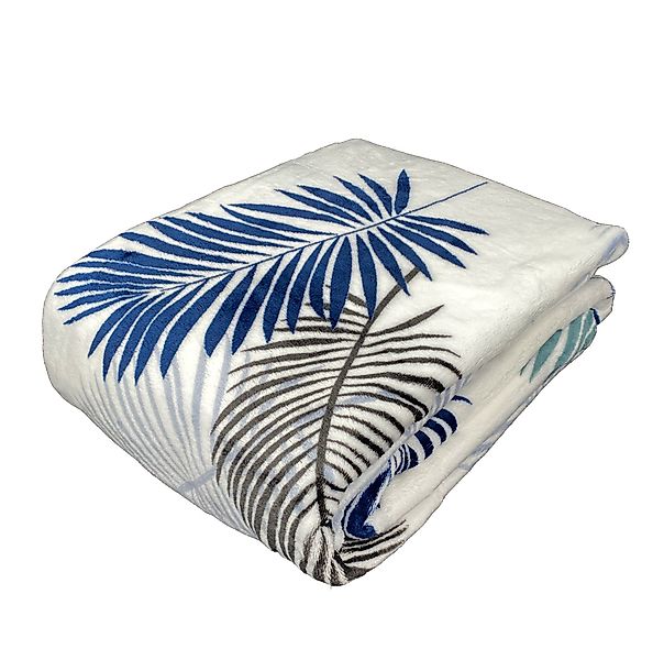 Wohndecke Kuscheldecke Palmblätter Soft Flanell Sofadecke, heimtexland, fla günstig online kaufen