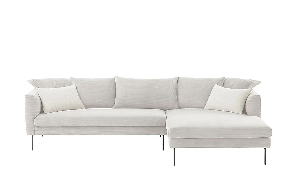 Gray & Jones Ecksofa aus Cord  ¦ silber ¦ Maße (cm): B: 284 H: 85 T: 178.0 günstig online kaufen