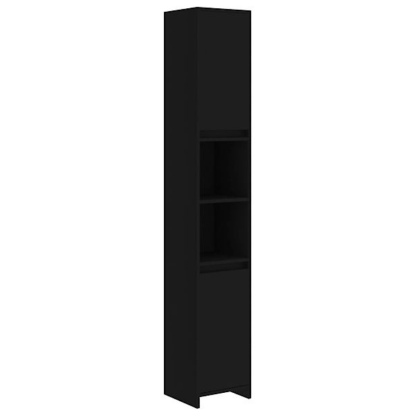 vidaXL Badezimmer-Set Badezimmerschrank Schwarz 30x30x183,5 cm günstig online kaufen