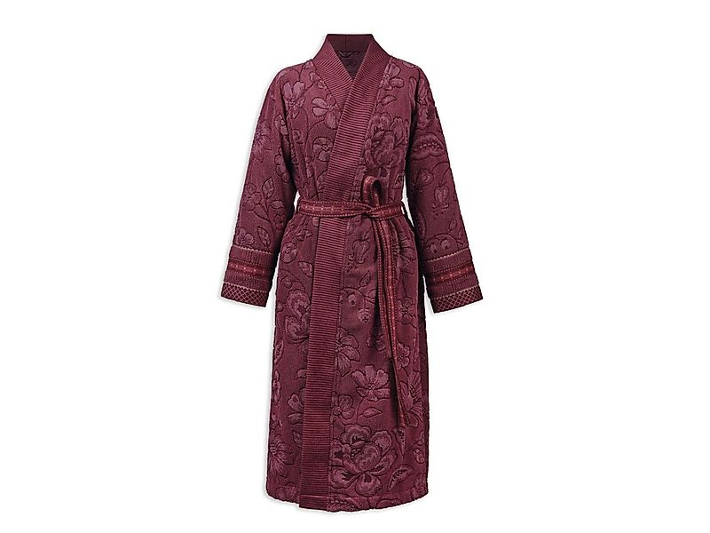 PiP Studio Bademantel Jasmin Jacquard Bademantel dunkelrosa M, 100% Baumwol günstig online kaufen