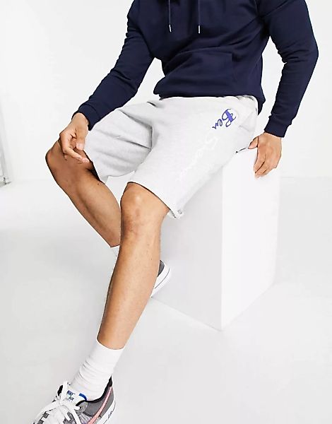 Ben Sherman – Shorts mit geripptem Bund und großem Logodruck-Grau günstig online kaufen