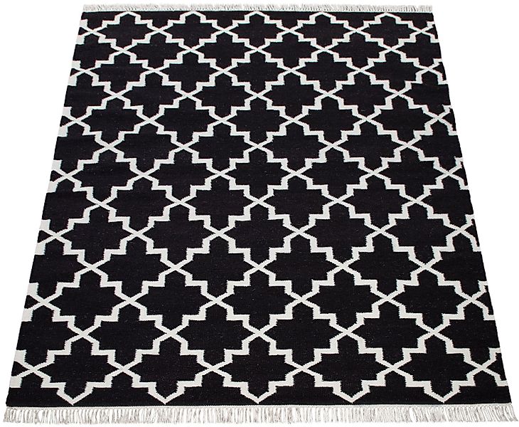 Paco Home Wollteppich »Kenitra 504«, rechteckig, 12 mm Höhe, Flachgewebe, r günstig online kaufen