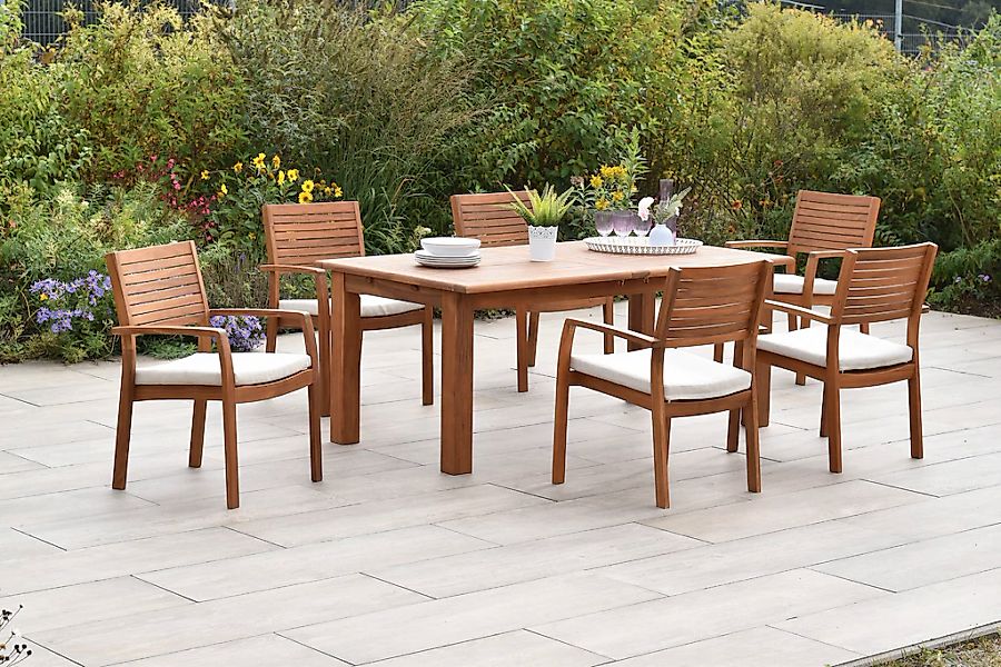 MERXX Garten-Essgruppe ""Batavia"", (Set, 13 tlg., Tisch doppelt ausziehbar günstig online kaufen