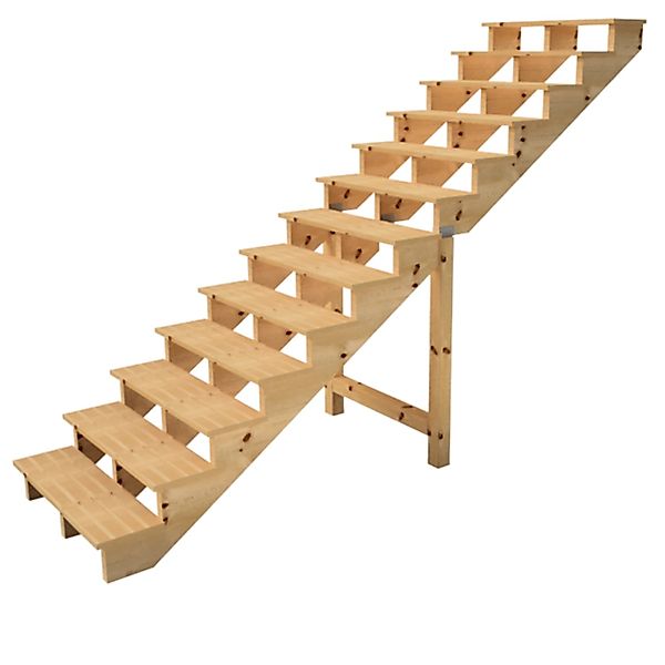 Vinuovo Holztreppe 13 Stufen 120cm ohne Setzstufen günstig online kaufen